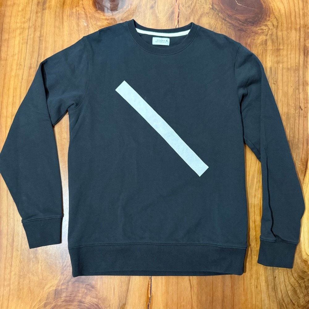 Saturdays New York Crew neck Sweatshirt Mens L Cotton Knit Slash Long Sleeve B23